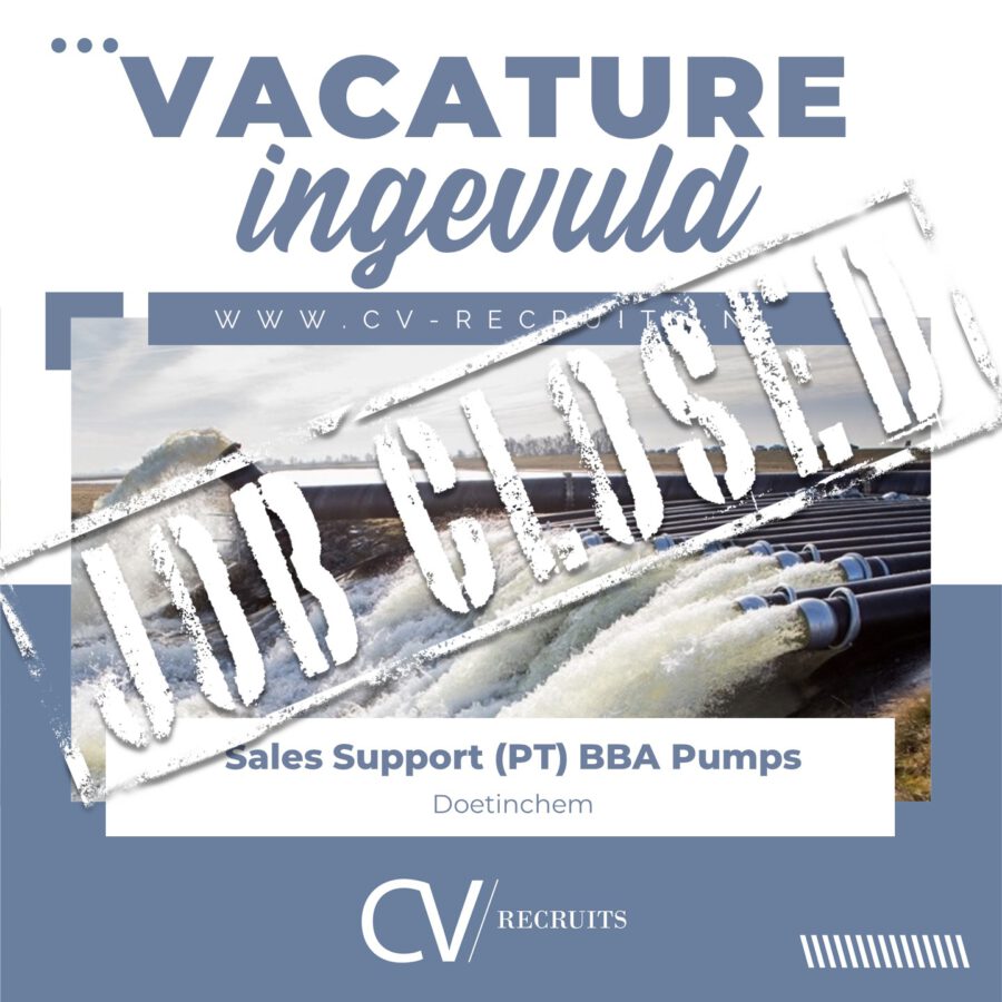 Sales Support (PT) – BBA Pumps – Doetinchem