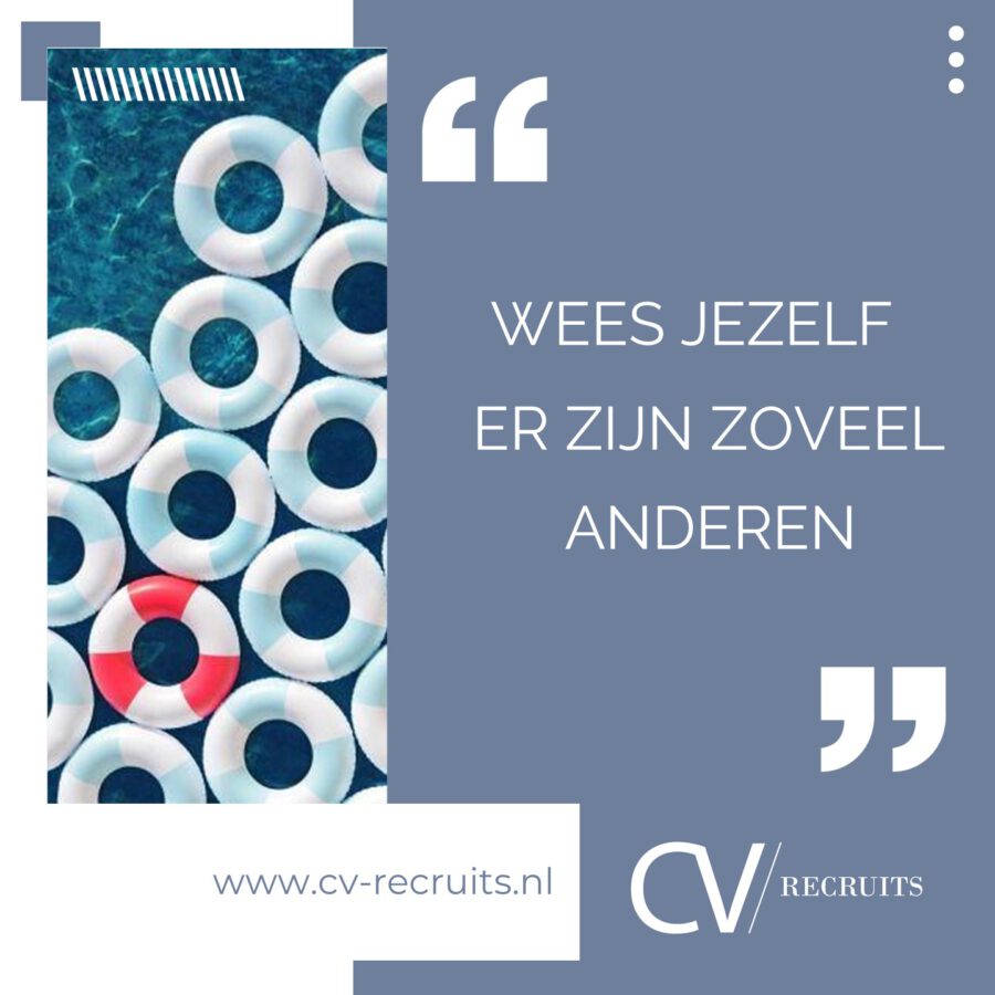 Wees jezelf er zijn zoveel anderen.